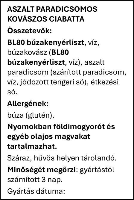 Kovászos ciabatta – Rendszeres megrendelés