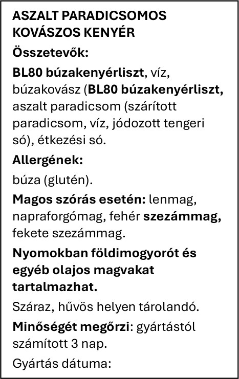 Kovászos formakenyerek