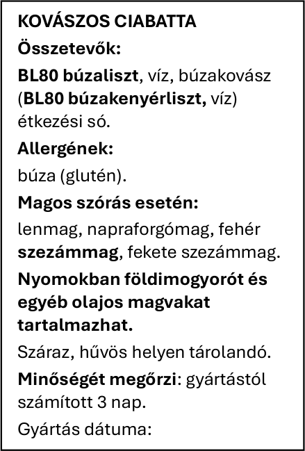 Kovászos ciabatta
