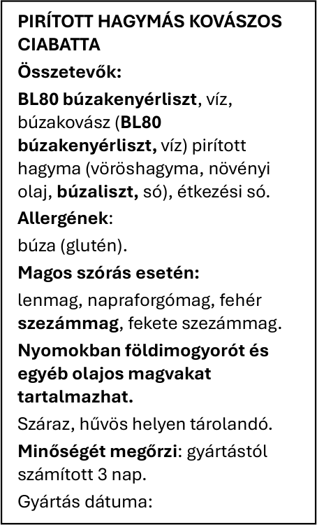 Kovászos ciabatta – Rendszeres megrendelés