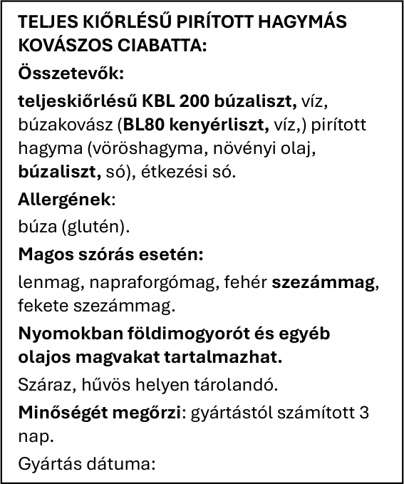 Teljes kiőrlésű kovászos ciabatta